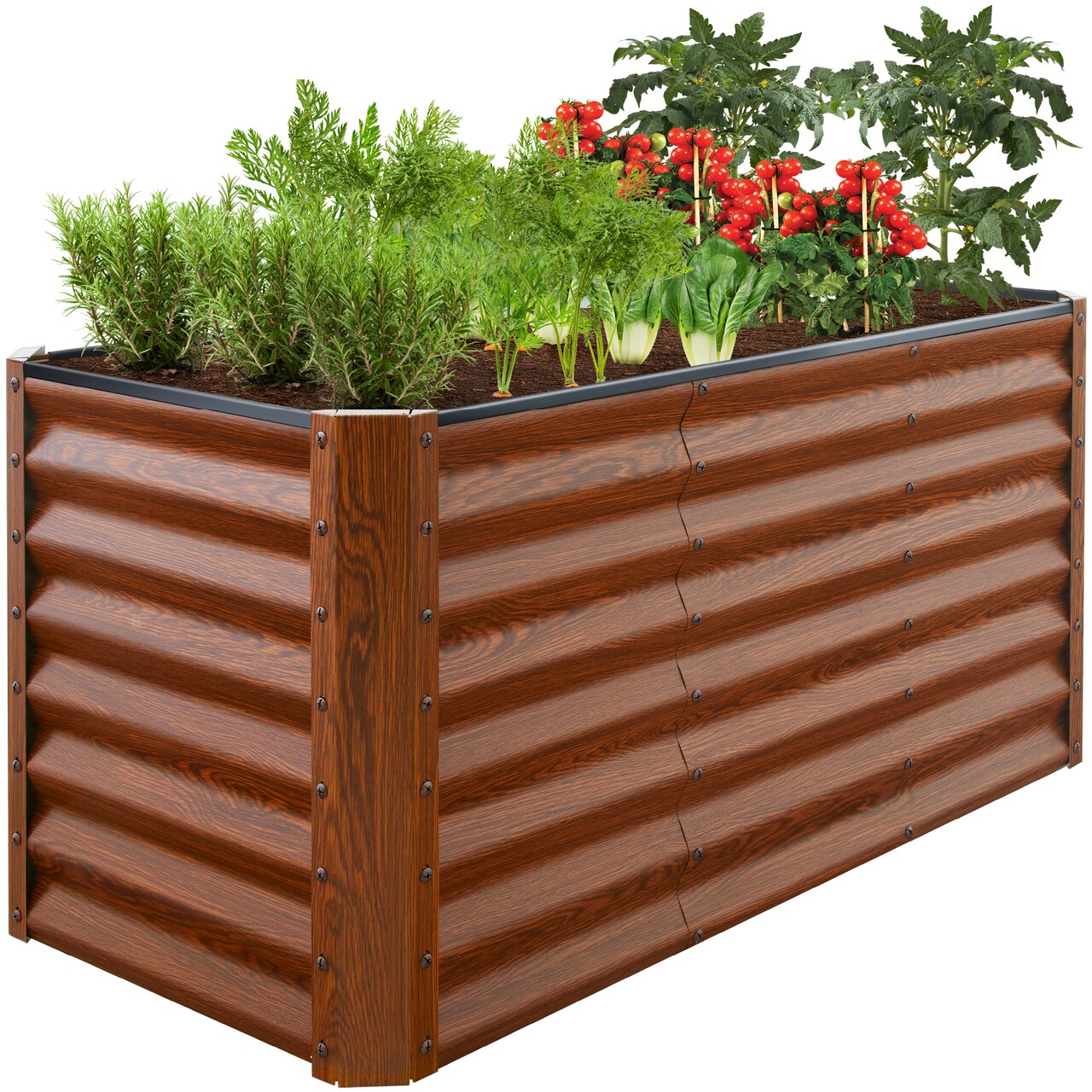 Best Choice Products 4x2x2ft Outdoor Metal Raised Garden Bed, Planter Box for Vegetables, Flowers, Herbs